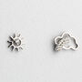 Sterling Silver Sparkly Sun And Cloud Stud Earrings, thumbnail 5 of 7