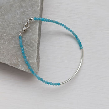 Amazonite And Sterling Silver Bar Bracelet, 2 of 6