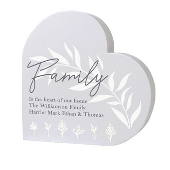 Personalised Leaf Detail Free Standing Heart Ornament, 9 of 9