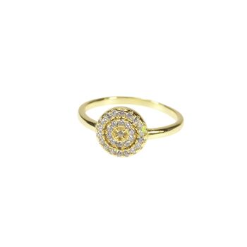 Disc Rings, Cz, Rose, Yellow Gold Vermeil 925 Silver, 2 of 11