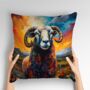 Black Faced Sheep Hand Made Poly Linen Cushions, thumbnail 4 of 9