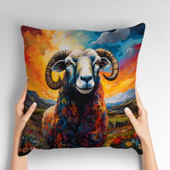 Black Faced Sheep Hand Made Poly Linen Cushions, 4 of 9