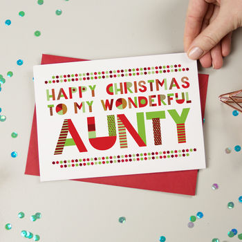 Wonderful Aunt, Auntie Or Aunty Christmas Card, 3 of 3