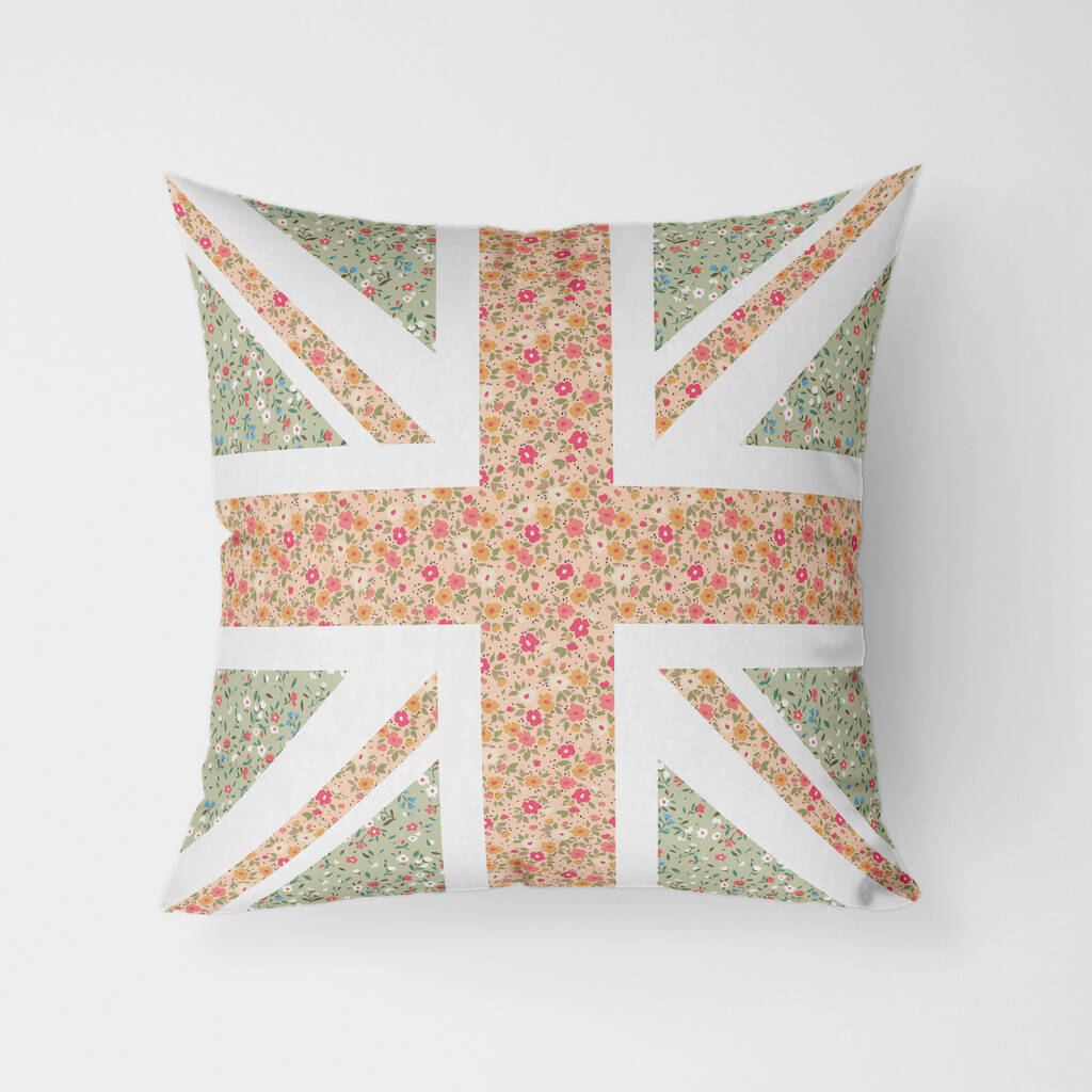 Vintage Pastel Union Jack Outdoor Cushion By MBT Studio