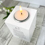 Personalised Happy Heavenly Father's Day White Tea Light Holder, thumbnail 4 of 6