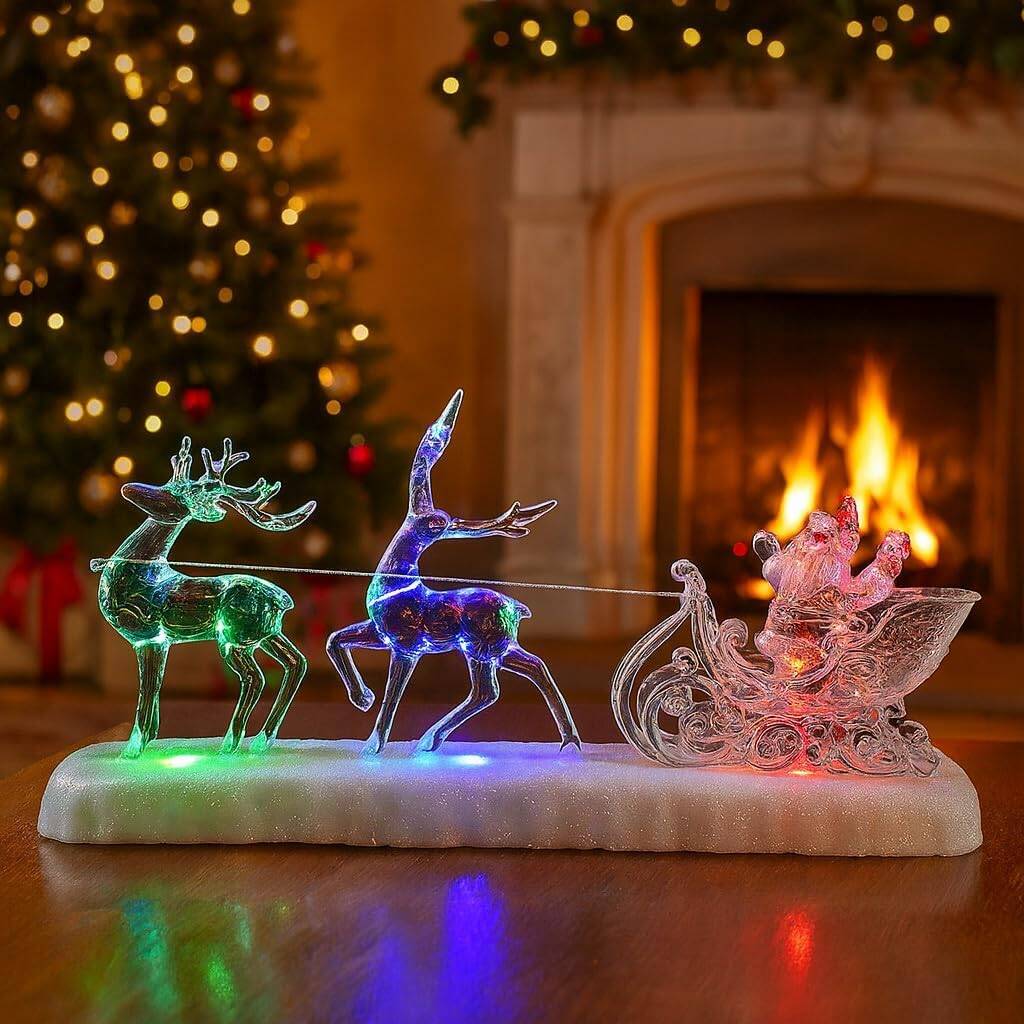 32cm LED Christmas Acrylic Sleigh Ornament