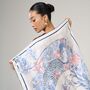 100% Mulberry Silk Scarf, Leopard And Floral In Gift Box, thumbnail 5 of 5