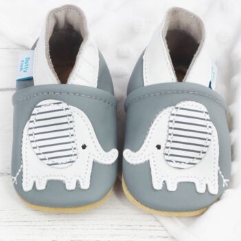 Dotty Fish Grey Elephant Soft Leather Shoes With Barefoot Soles, 4 of 8