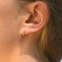 Silver Huggie Hoop Earrings, thumbnail 1 of 5