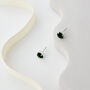 Emerald Green Swarovski Crystal Stud Earrings, thumbnail 3 of 6