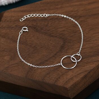 Double Circle Bracelet In Sterling Silver, 3 of 12