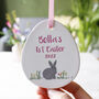 First Easter Rabbit Ceramic Hanging Decoration, thumbnail 3 of 9