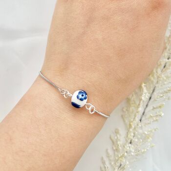 Handmade Blue Floral Clay Adjustable Bracelet, 7 of 8