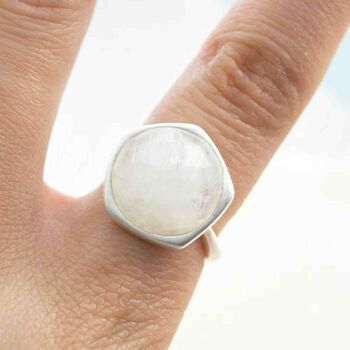Moonstone Sterling Silver Gemstone Ring, 2 of 4