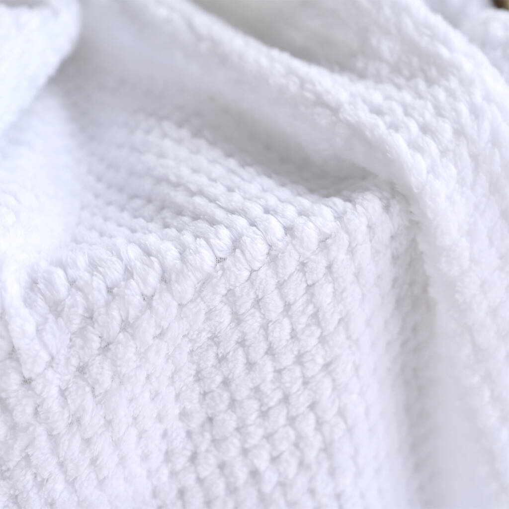 Personalised White Honeycomb Baby Blanket By KEEDD | notonthehighstreet.com