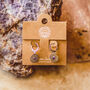 Mandala Inspired Gemstone Earrings – Silver Plated, thumbnail 1 of 11