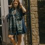 Ocean Blue Vintage Paisley Tassel Pashmina Scarf, thumbnail 2 of 2