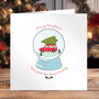 Snow Globe With Car And Tree Christmas Card, thumbnail 1 of 3