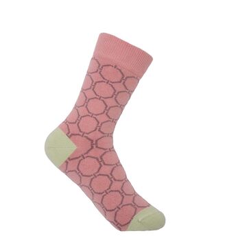 Leaf Pink And Beehive Pink Women's Socks Bundle, 2 of 4