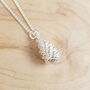 Pine Cone Solid Silver Necklace, thumbnail 3 of 6