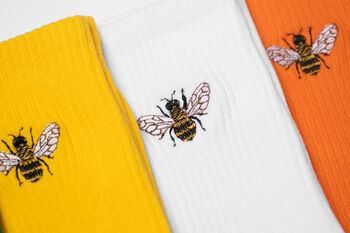 Embroidered Bee Socks, 2 of 5