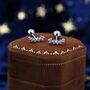 Sterling Silver Tiny Shooting Star Cz Screw Back, thumbnail 1 of 12