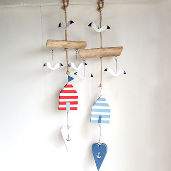 Beach Hut Hanging Decoration With Stripes, 2 of 2