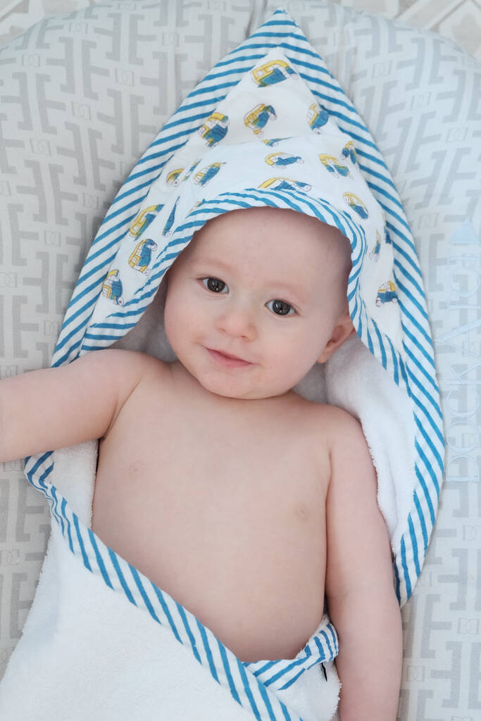 Hand Printed Hooded Baby Towel, 1 of 2