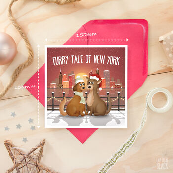 Furry Tale Cute Christmas Card New York Wife Husband, 3 of 4