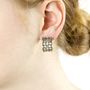 Art Deco Rectangle Marcasite Earrings, thumbnail 2 of 10