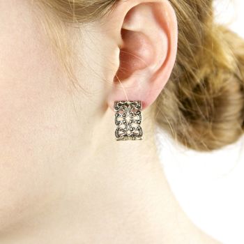 Art Deco Rectangle Marcasite Earrings, 2 of 10