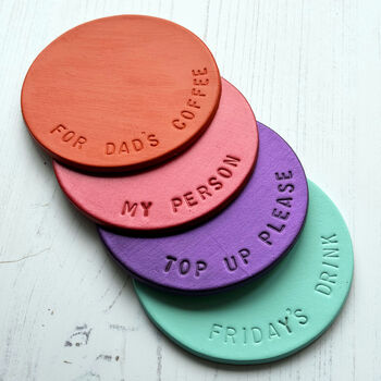 Personalised Leather Anniversary Gift Coaster For Home, 2 of 7