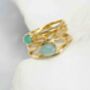 Aqua Chalcedony And Chrysoprase Statement Gold Ring, thumbnail 3 of 8