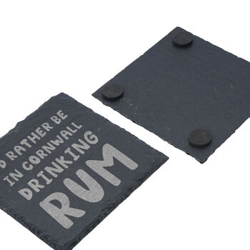 'I'd Rather Be In Cornwall' Square Slate Coaster | Cornish Gift | Home Decor, 3 of 4