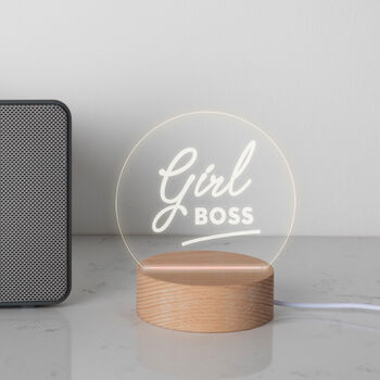 Engraved 'Girl Boss' Motivational Mini Desk Lamp, 6 of 7