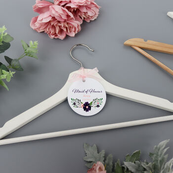 Personalised White Wedding Hanger Tag Purple, 6 of 7
