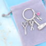 Personalised Hairdresser Keyring Hair Stylist Gift, thumbnail 7 of 9