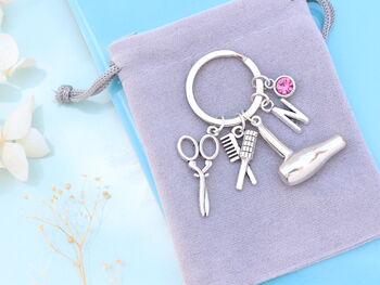 Personalised Hairdresser Keyring Hair Stylist Gift, 7 of 9