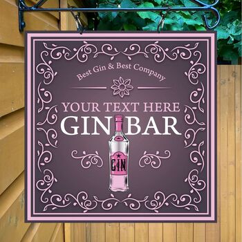 Best Gin Bar Personalised Pub Sign/Bar Sign/Man Cave, 5 of 8