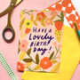 Floral Patterned Happy Birthday Greeting Card, thumbnail 1 of 3