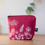 Garden Flowers Linen Make Up Bag White Ink, thumbnail 6 of 8