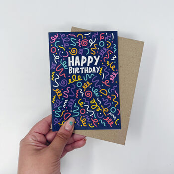 Colourful 'Happy Birthday' Pattern Colour Card, 5 of 6