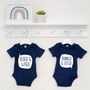 Twin Babygrow Set Older And Wiser Vs Younger And Cuter, thumbnail 2 of 5