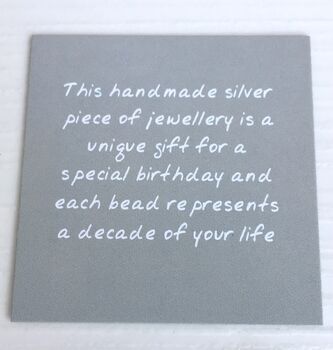 50th Birthday Handmade Silver Bead Necklace, 3 of 7
