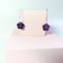 Flower Earrings In Purple Mirror Acrylic Hoop Earrings, thumbnail 6 of 8