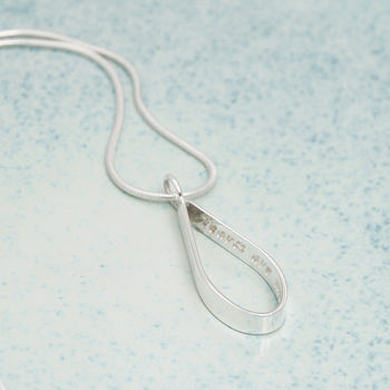 Personalised Silver Secret Message Droplet Necklace, 3 of 5