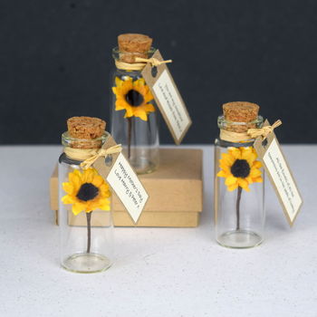 Tiny Sunflower In A Bottle With Personalised Message, 9 of 12