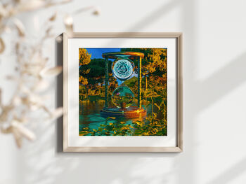 Surreal Science Fantasy Hourglass Square Art Print, 4 of 6