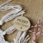 Merry Christmas Engraved Wooden Badge, thumbnail 1 of 2