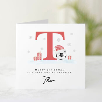 Personalised Football Elf Letter Christmas Card, 2 of 5